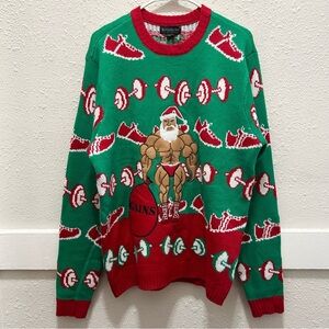 Blizzard Bay Men's Fitness Body Builder Ugly Christmas Sweater Large
